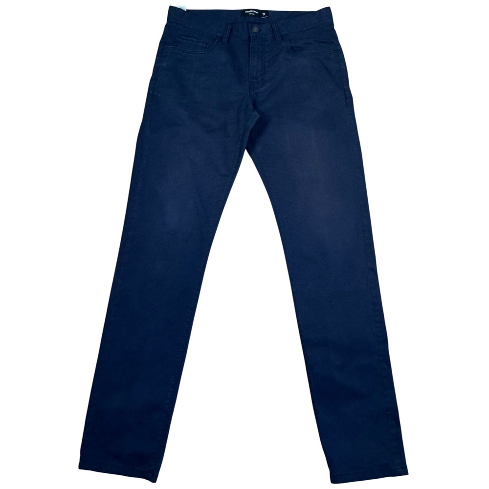 Nordstrom Men's Slim Fit Navy Flat Front Pants 33X32 Preppy Classic EUC